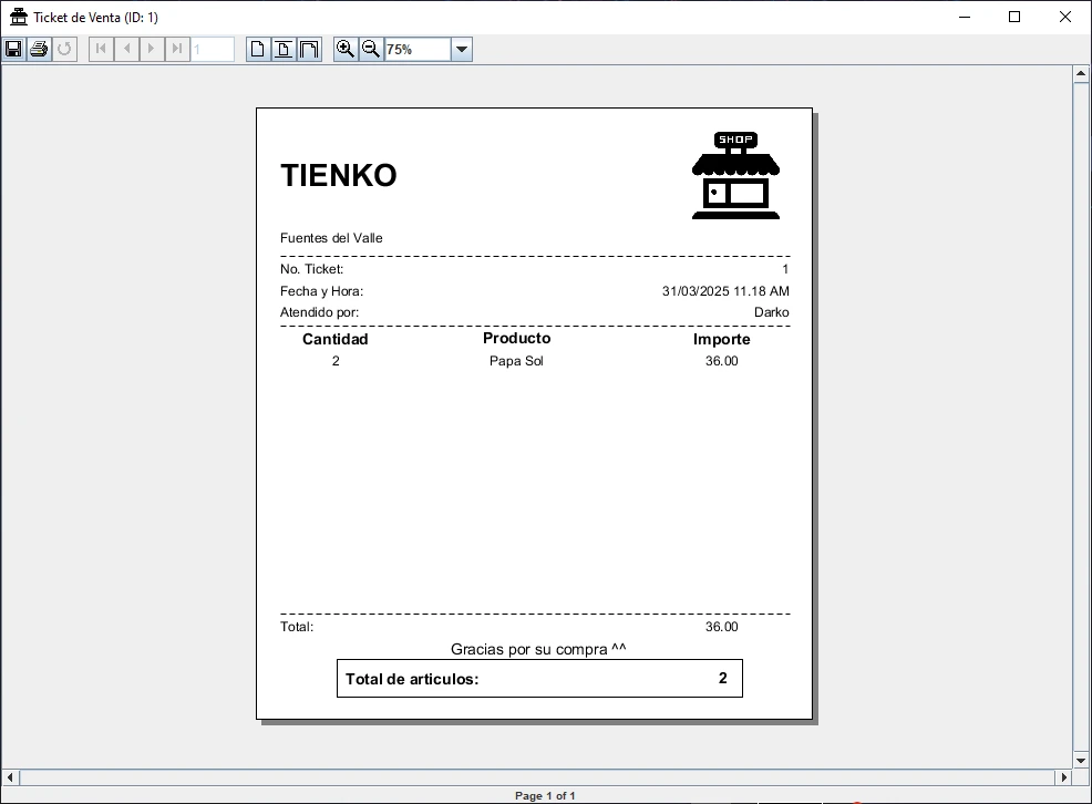 Ticket Tienko